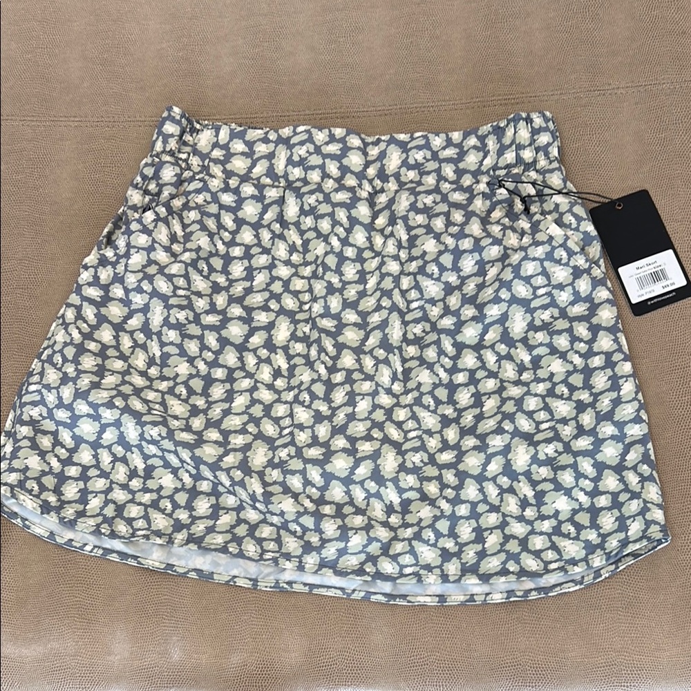 Beautiful Blue, Light Green & Cream Mini Bubble Skort for Resort Wear